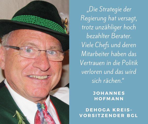 Die Politik verweist gerne darauf, dass man ja „Außer-Haus“ verkaufen könne und auch Geschäftsreisende beherbergen dürfe. Das aber geht an der Lebenswirklichkeit der Branche vorbei.