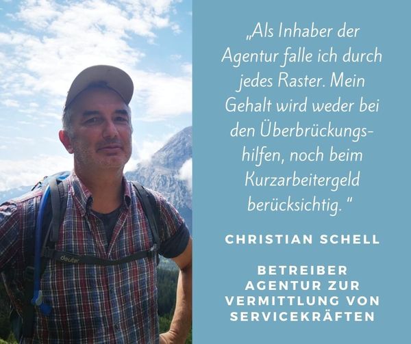 Schicksale sind mehr als Inzidenzwerte: Christian Schell, Betreiber einer Agentur zur Vermittlung von Service-Kräften für Caterer