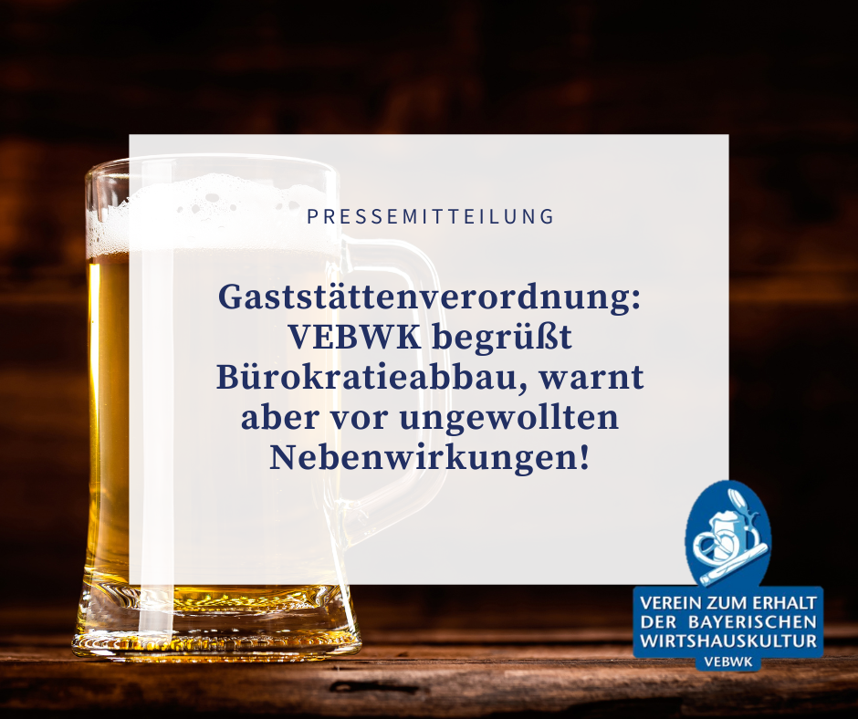 Durch eine Änderung der Bayerischen Gaststättenverordnung werden Schausteller, Vereine und Reisegastronomen jetzt deutlich entlastet. Die Genehmigungsanträge für Alkoholausschank auf Veranstaltungen in Bayern können zukünftig per Email eingereicht werden. Nach einer Frist von zwei Wochen ab Antragsstellung gilt entsprechende Genehmigung zudem automatisch als erteilt – die Gebühr für die Genehmigung entfällt in diesem Fall. Der Verein zum Erhalt der bayerischen Wirtshauskultur (VEBWK) begrüßt den damit verbundenen Bürokratieabbau, warnt jedoch vor einer Aushöhlung des geltenden Gaststättenrechts: